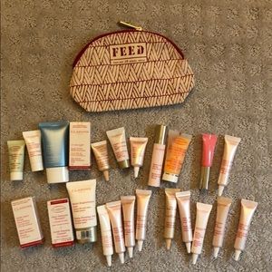 Clarins samples and make up bag